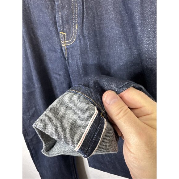 GAP 1969 Selvedge Jeans Mens 31x30 Original Fit Rinsed Selvage Dark Denim - Picture 3 of 9